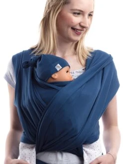 Babytrage "Flexi Newborn" In Dunkelblau -Babyprodukte schmusewolke babytrage flexi newborn in dunkelblau 2
