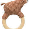 Sebra Häkel-Rassel Auf Holzring, Woody Der Bär -Babyprodukte sebra hakel rassel auf holzring woody der bar
