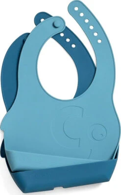 Sebra Silikon Lätzchen-Set, Fanto, Vintage Blue