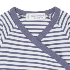 Sense Organics Bio Baby Langarm Wickelbody "Ygon" In Blau-Weiß -Babyprodukte sense organics bio baby langarm wickelbody ygon in blau weiss 1