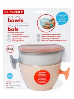 Skip Hop 2tlg. Set: Esslernschalen "easy Grab" In Grau/ Rosa - 2x 240ml -Babyprodukte skip hop 2tlg set esslernschalen easy grab in grau rosa 2x 240ml 1