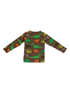 Longlseeve "Dinosauer" In Braun -Babyprodukte smafolk longlseeve dinosauer in braun 1