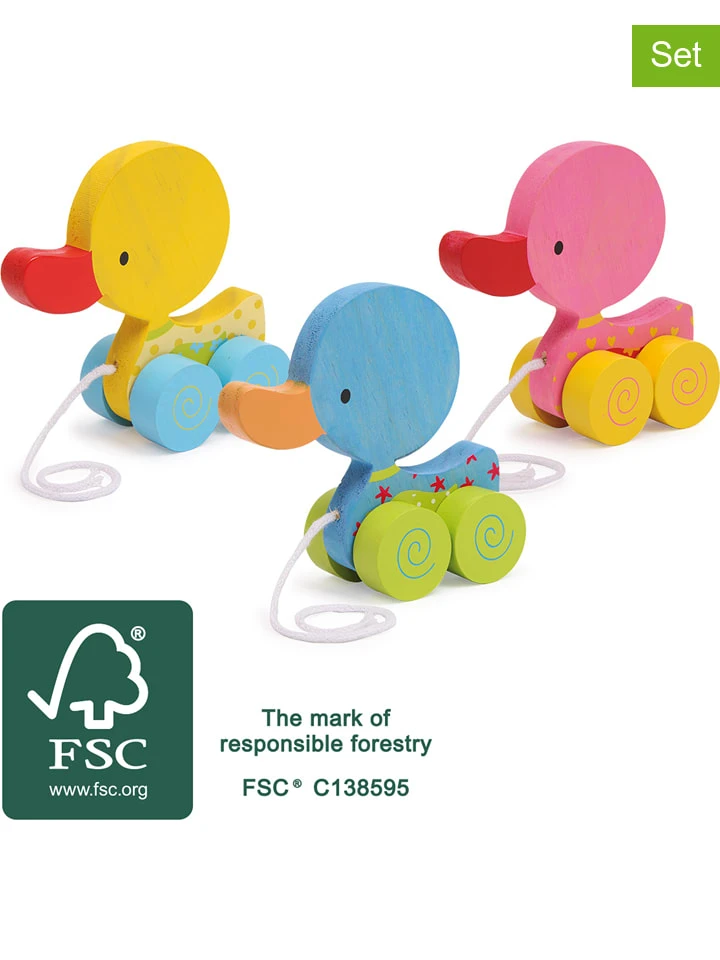 Small Foot 3er-Set: Nachziehtiere "Li, Lu & La" - Ab 12 Monaten 3 Small Foot 3er-Set: Nachziehtiere "Li, Lu & La" - Ab 12 Monaten