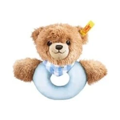 Steiff Greifling Schlaf-gut Bär Mit Rassel In Hellblau