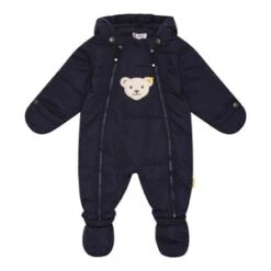 Steiff Steppoverall Mit Abnehmbarem Fuß Und Kapuze Bär In Blau