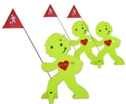 StreetBuddy Warnfigur Für Kindersicherheit In Grün, 3-er Pack