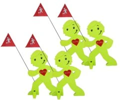 StreetBuddy Warnfigur Für Kindersicherheit In Grün, 4-er Pack