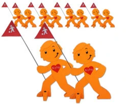 StreetBuddy Warnfigur Für Kindersicherheit In Orange, 10-er Pack