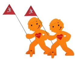 StreetBuddy Warnfigur Für Kindersicherheit In Orange, 2-er Pack