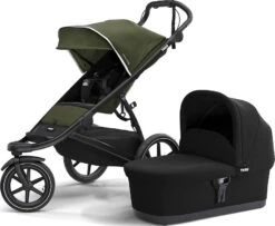 Thule " Urban Glide 2, Jogging-Buggy Mit Kinderkörbchen, Cypress Green