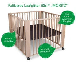 TiSsi 4- Eck Laufgitter "Moritz" In Natur - Ca. 90 X 86cm -Babyprodukte tissi 4 eck laufgitter moritz in natur ca 90 x 86cm 1