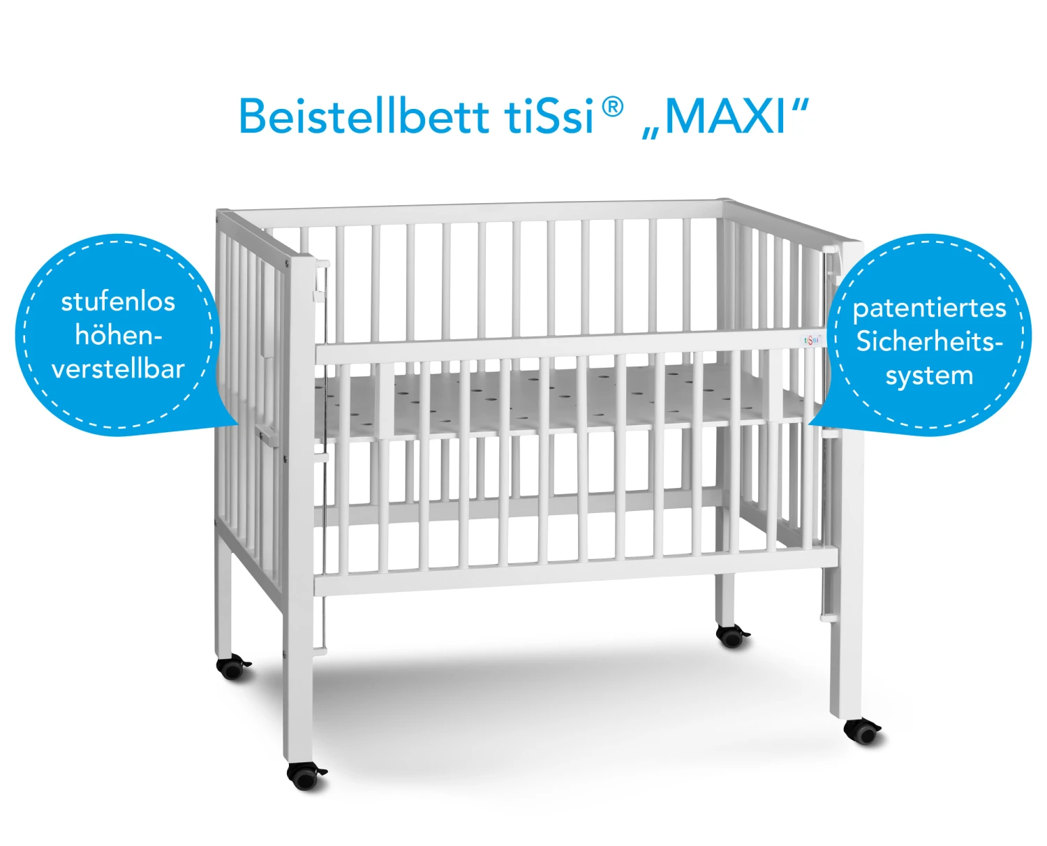 TiSsi Boxspring Anstellbett "Maxi" In Weiß - 50 X 90cm 6 TiSsi Boxspring Anstellbett "Maxi" In Weiß - 50 X 90cm – Bild 4