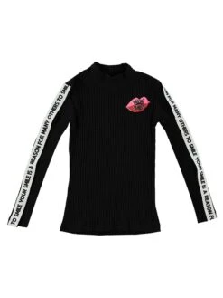 Longsleeve In Schwarz/ Weiß