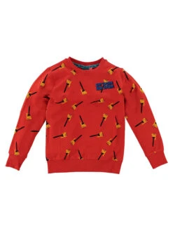 Sweatshirt In Rot/ Bunt