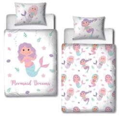 Baby Bettwäsche-Set Flanell "Meerjungfrau" In Weiß -Babyprodukte traumhelden baby bettwasche set flanell meerjungfrau in weiss 2