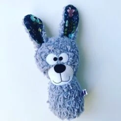 Rassel "Hase Doris Dampf" In Lila/Blau -Babyprodukte trudchens welt rassel hase doris dampf in lila blau 3