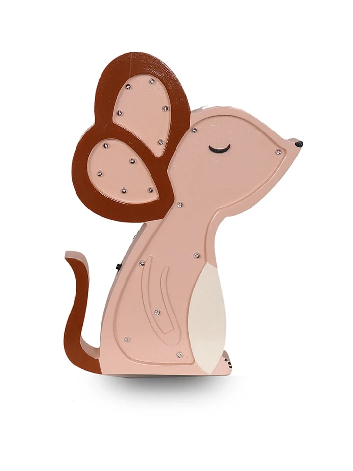 Holz-Nachtlicht "Mouse" In Rosa - (B)21 X (H)30 Cm 3 Holz-Nachtlicht "Mouse" In Rosa - (B)21 X (H)30 Cm