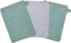 Waschhandschuh 3er Set, Sterne Eisblau-hellgrau, 15 X 21 Cm
