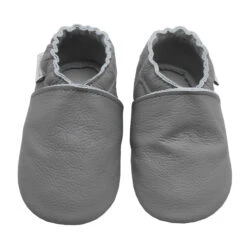 Baby Krabbelschuhe In Einfarbig Grau