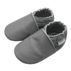 Baby Krabbelschuhe In Einfarbig Grau -Babyprodukte yalion baby krabbelschuhe in einfarbig grau 4