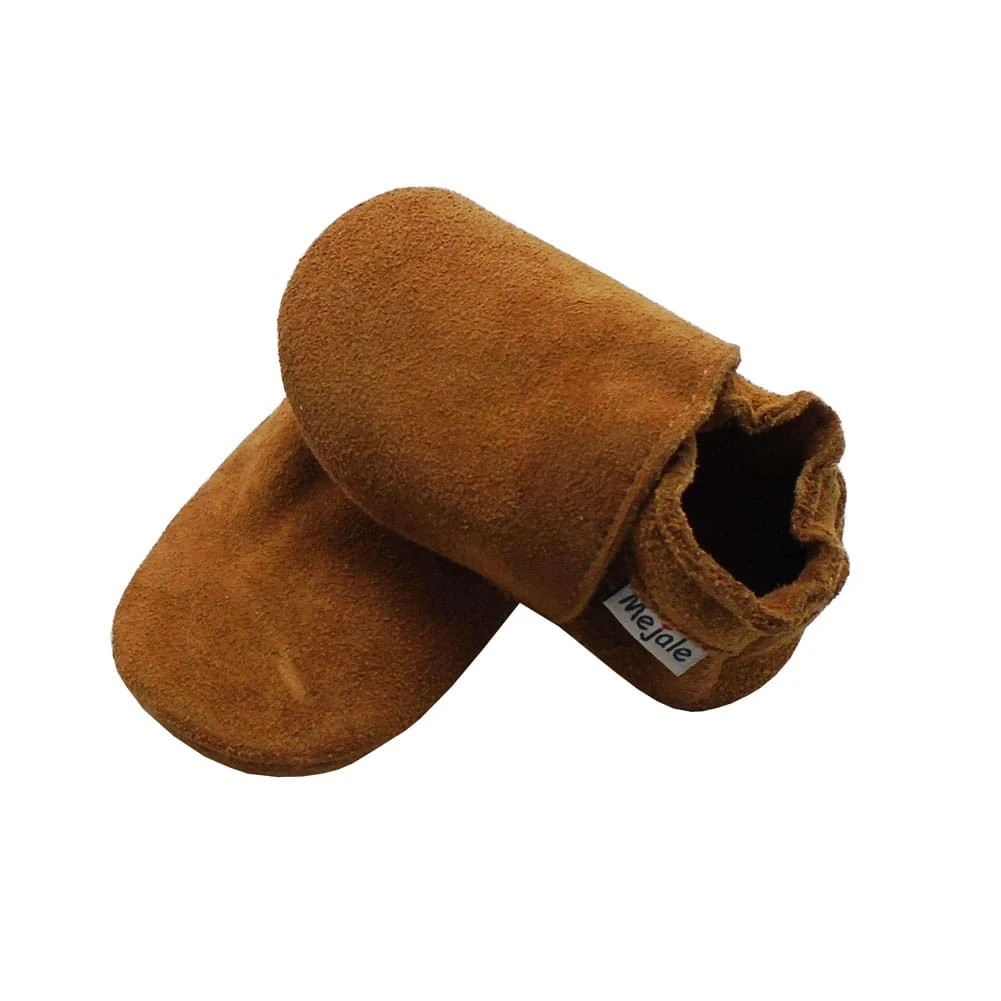 Baby Krabbelschuhe In Einfarbig Khaki 5 Baby Krabbelschuhe In Einfarbig Khaki – Bild 3