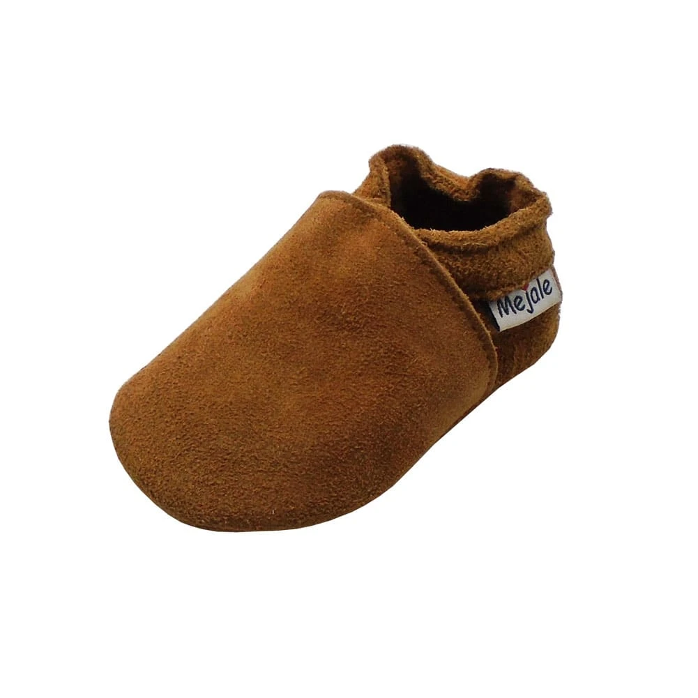 Baby Krabbelschuhe In Einfarbig Khaki 6 Baby Krabbelschuhe In Einfarbig Khaki – Bild 4