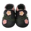 Leder-Krabbelschuhe "3 Blumen" In Schwarz -Babyprodukte yalion leder krabbelschuhe 3 blumen in schwarz