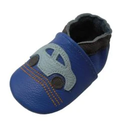 Leder-Krabbelschuhe "Auto" In Blau 10 Leder-Krabbelschuhe "Auto" In Blau -Babyprodukte yalion leder krabbelschuhe auto in blau 2