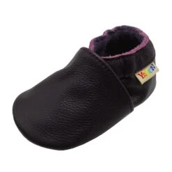 Leder-Krabbelschuhe In Dunkellila -Babyprodukte yalion leder krabbelschuhe in dunkellila 2