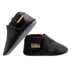 Leder-Krabbelschuhe In Dunkellila -Babyprodukte yalion leder krabbelschuhe in dunkellila 4