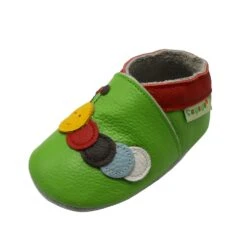Leder-Krabbelschuhe "Raupe" In Grün -Babyprodukte yalion leder krabbelschuhe raupe in grun 2